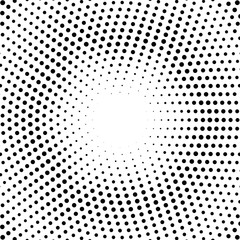 Halftone dotted background circularly distributed. Halftone effect vector pattern. Circle dots isolated on the white background.