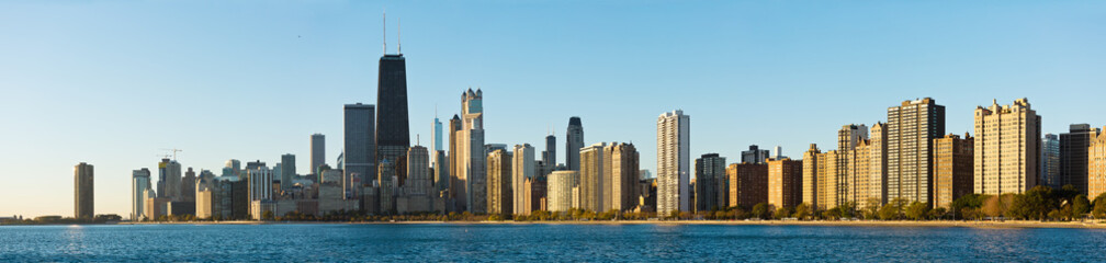Fototapeta na wymiar A panoramic view of the Skyline of the city of Chicago, Illinois.