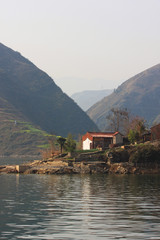 traditional living house or cottage on the yangtze river, china