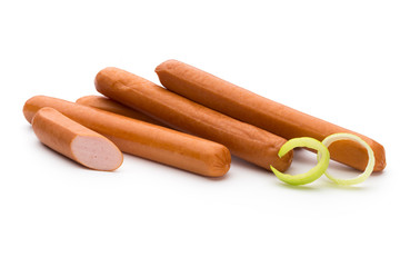 Fresh sausage isolated over white background.