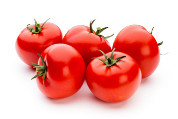 Tomato isolated on white background.