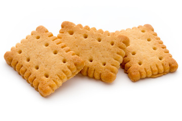 Tasty cookies biscuits on the  isolated background.