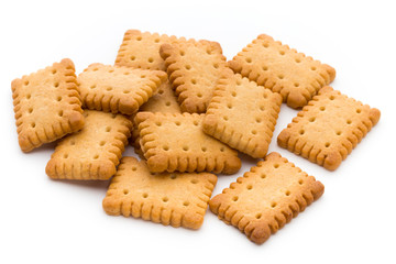 Tasty cookies biscuits on the  isolated background.