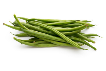 Green beans isolated on a white background.