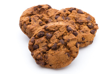 Chocolate Chip Cookie isolated on white background.