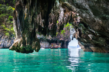 Amazing view of lagoon in Koh Hong island from kayak. Location: Koh Hong island, Krabi, Thailand,...