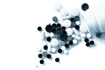 Pharmacy theme, medicine tablets.