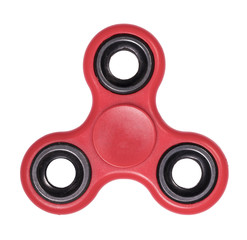 Red Fidget Spinner isolated on a white background