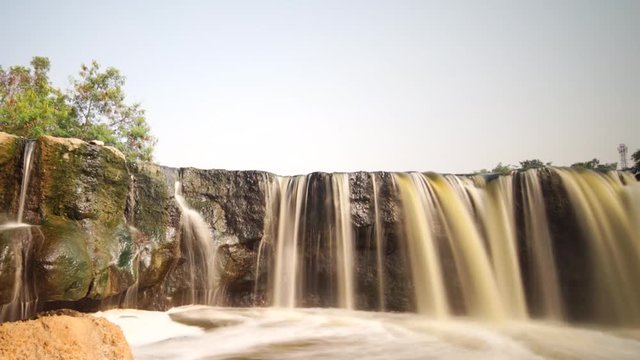 Timelapse footage of water pollution in Parigi Waterfall at Bekasi, Indonesia
