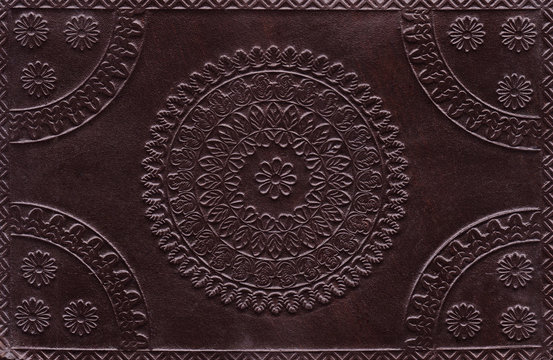 Leather ornament texture background