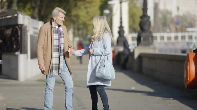 Mature man makes a marriage proposal, in slow motion