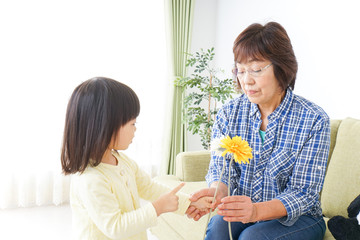 Child giving flower