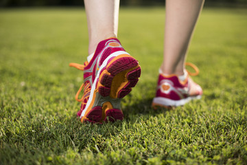 Close up of feet of a runner, training concept