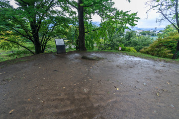 上田城の本丸北東隅櫓跡の風景