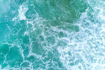 Fototapeta premium the surface of the water, turquoise in color with bird's eye