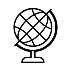 Obraz premium World globe icon. Outline design. Vector illustration