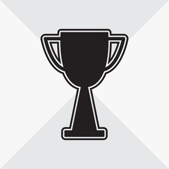 Cup icon. Black silhouette on gray background. Vector illustration