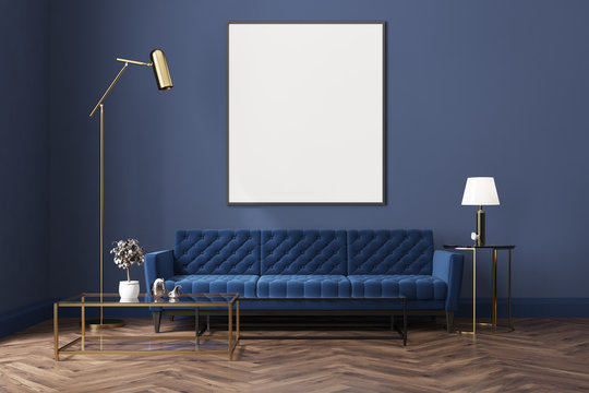 Blue Living Room, Blue Sofa, Poster