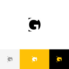 GD vector monogram. Logo, icon, symbol, sign from letters d and g. Flat logotype design with yellow color for company or brand.