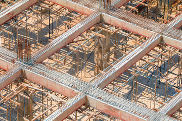 Structure in building site workplace outdoor top view