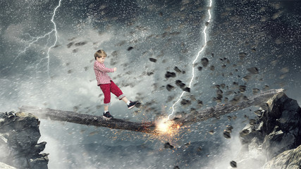 Obraz premium Do not let your child walking around. Mixed media