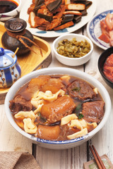 Braised beef noodles - a popular food in Taiwan           