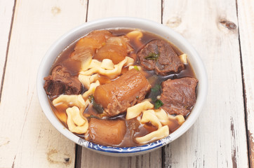 Braised beef noodles - a popular food in Taiwan           