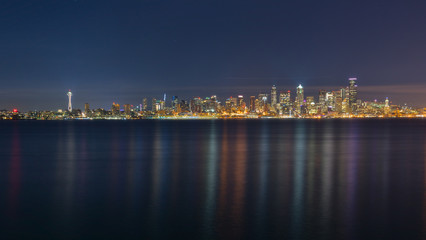 Fototapeta na wymiar Seattle Skyline across the Puget Sound