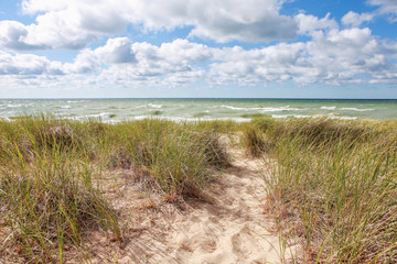 Beach background, Lake Michigan © soupstock