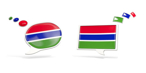 Two chat icons with flag of gambia