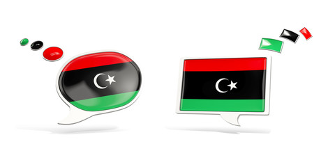 Two chat icons with flag of libya