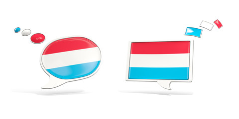 Two chat icons with flag of luxembourg
