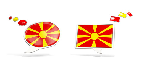Two chat icons with flag of macedonia