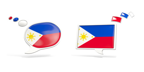 Two chat icons with flag of philippines