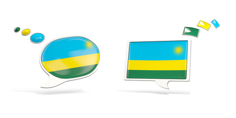 Two chat icons with flag of rwanda
