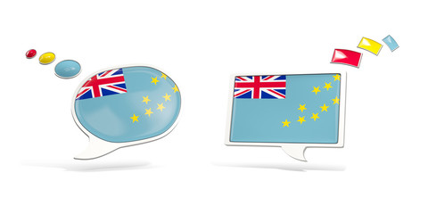 Two chat icons with flag of tuvalu