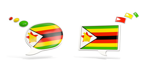 Two chat icons with flag of zimbabwe