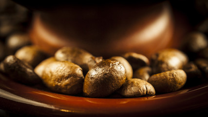coffee beans in a cup