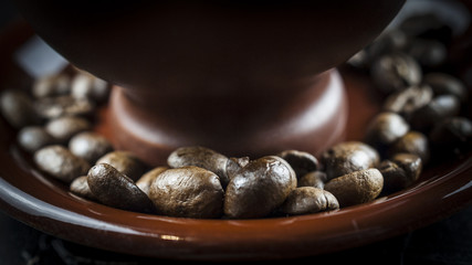 coffee beans in a cup