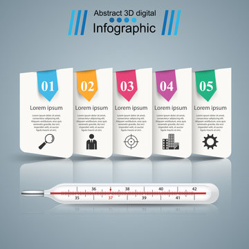 Thermometer, health icon. Business infographic Vector eps 10