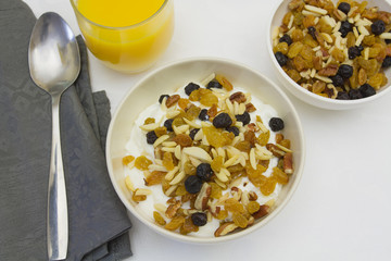 bol de fruits et fromage blanc
