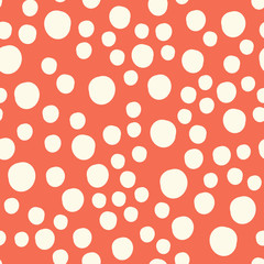 Baby Fun Hand Drawn Dots Asymmetrical Seamless Pattern, Dotted Swiss