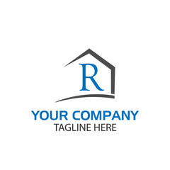 Combines house and the letter R,  abstract houses.