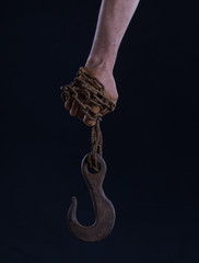 Obraz premium hand with hook, horror