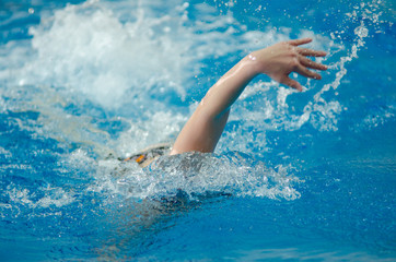 Obraz na płótnie Canvas swimmer swims