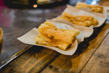 Dessert style of fried roti