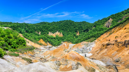Mountain and Blue Sky in Hokkaido, Japan