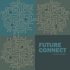  Electronic circuit background.  Spu. Cyber space lines design. Future concept vector illustration