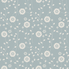 Cute seamless pattern with decorative flowers