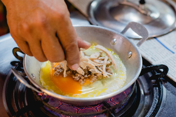 pan-fried egg with toppings  (Kai Krata) Thai style Breakfast, Thai food, Vietnam food
